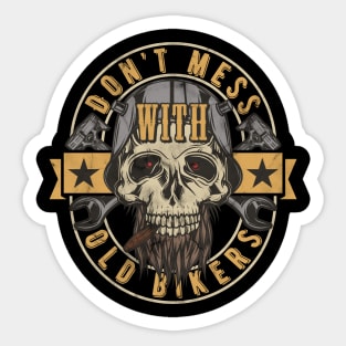 Old Bikers Distressed Vintage Style Sticker